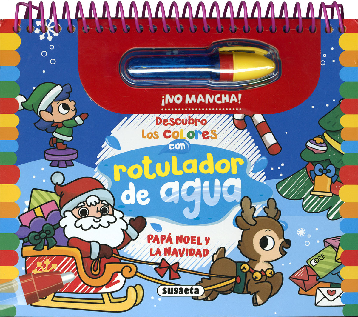 Descubro los colores con rotulador de agua: Papá Noel y la Navidad
