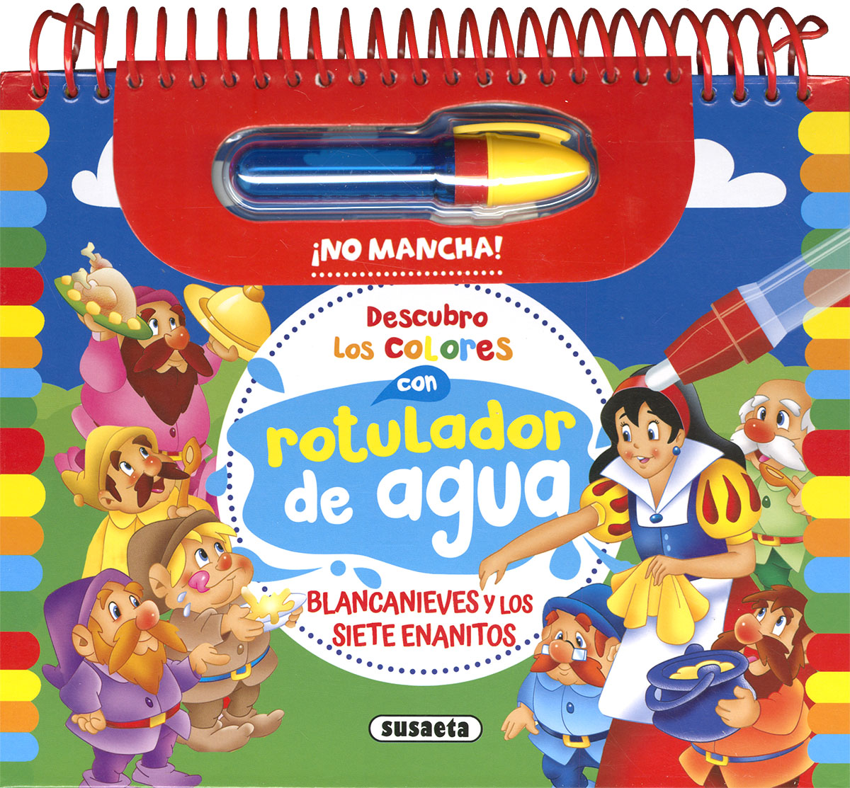 Descubro los colores con rotulador de agua: Blancanieves y los siete enanitos