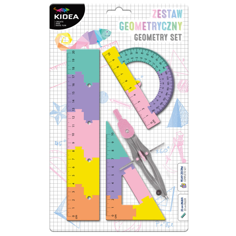 SET JUEGO DE REGLAS Y COMPAS PASTEL