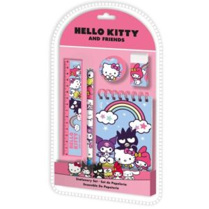 SET DE PAPELERIA 5 PIEZAS HELLO KITTY & FRIENDS