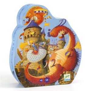 Puzle silueta castillo y dragón